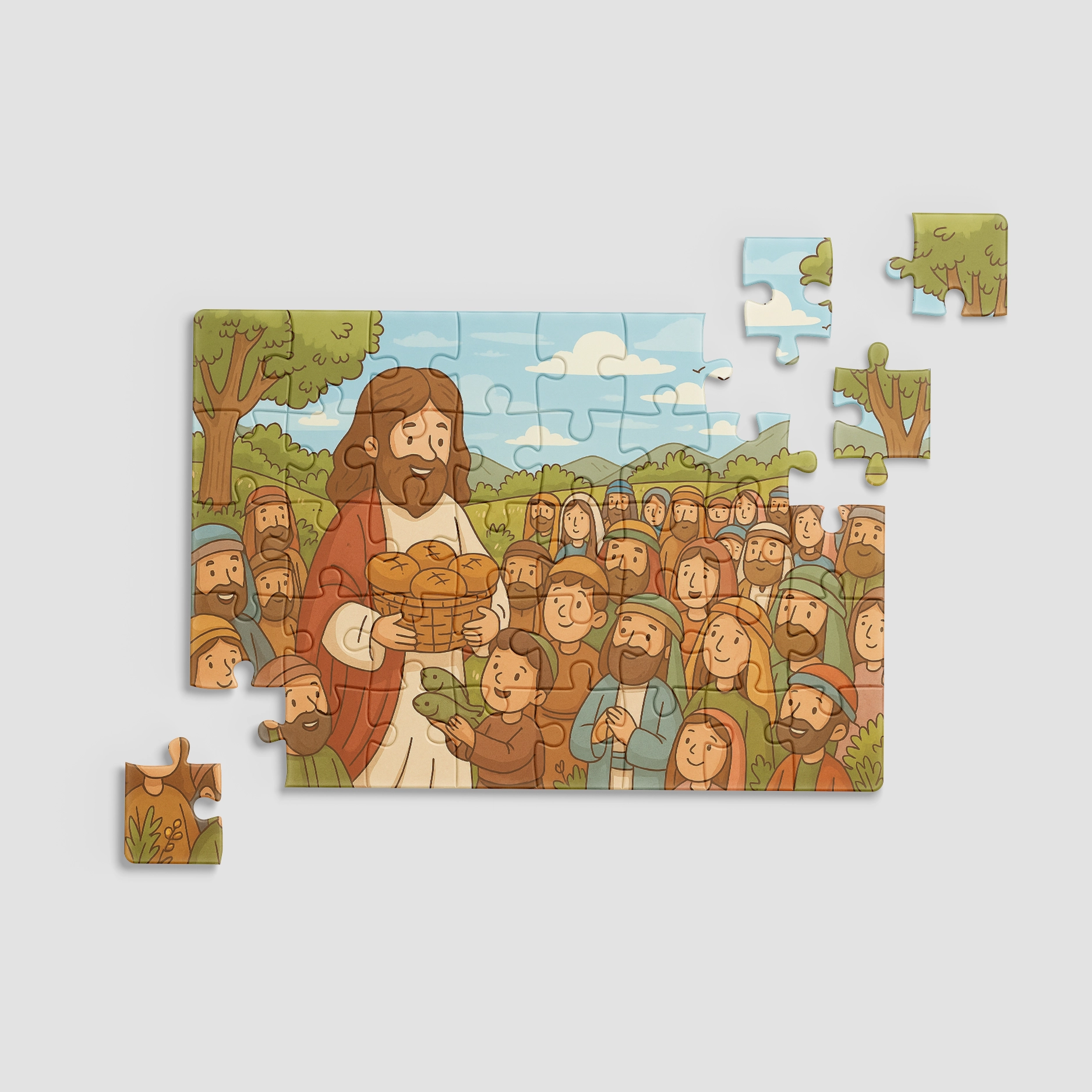 Puzzle, cadou copii - Inmultirea painilor 13x18cm